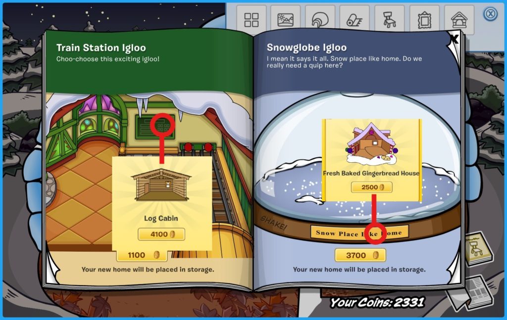 Club Penguin Legacy December Better Igloos and Furniture Catalog