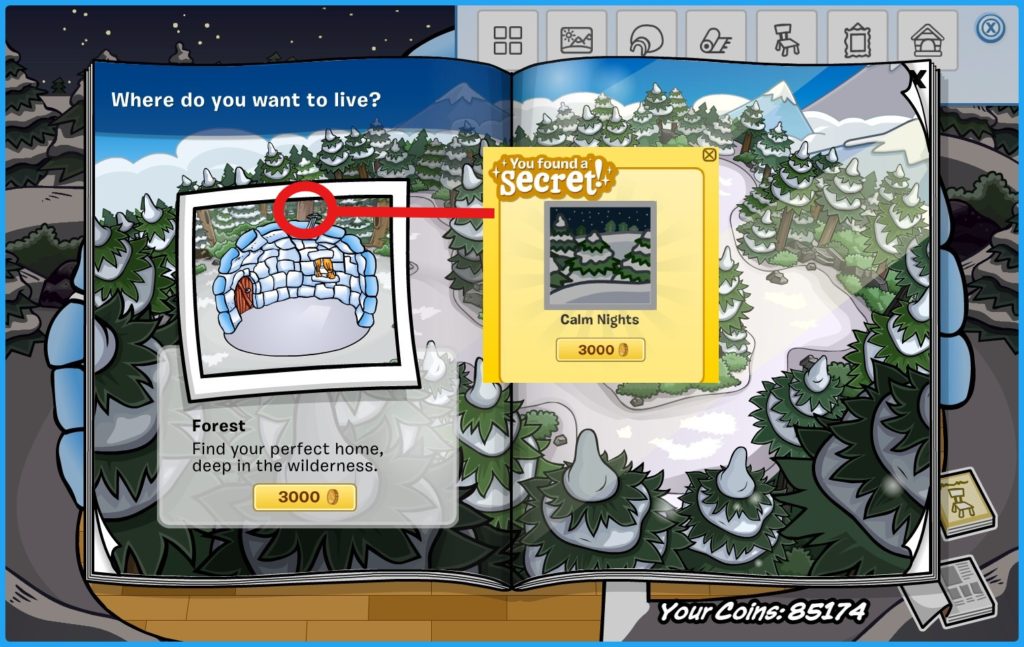 Club Penguin Legacy Better Igloos and Furniture Hidden Items Catalog