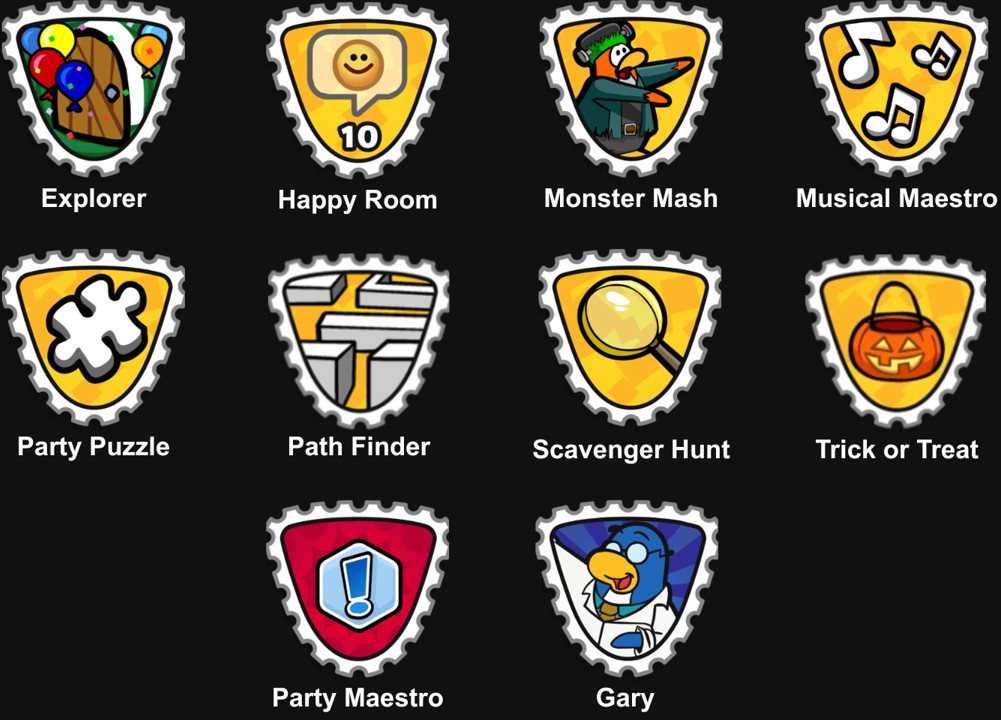 These are the available stamps for this Halloween Party.